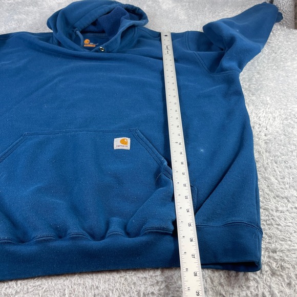Carhartt Blue Hoodie Pullover Sweatshirt Men's 2XL Original Fit Heavyweight - Picture 7 of 9